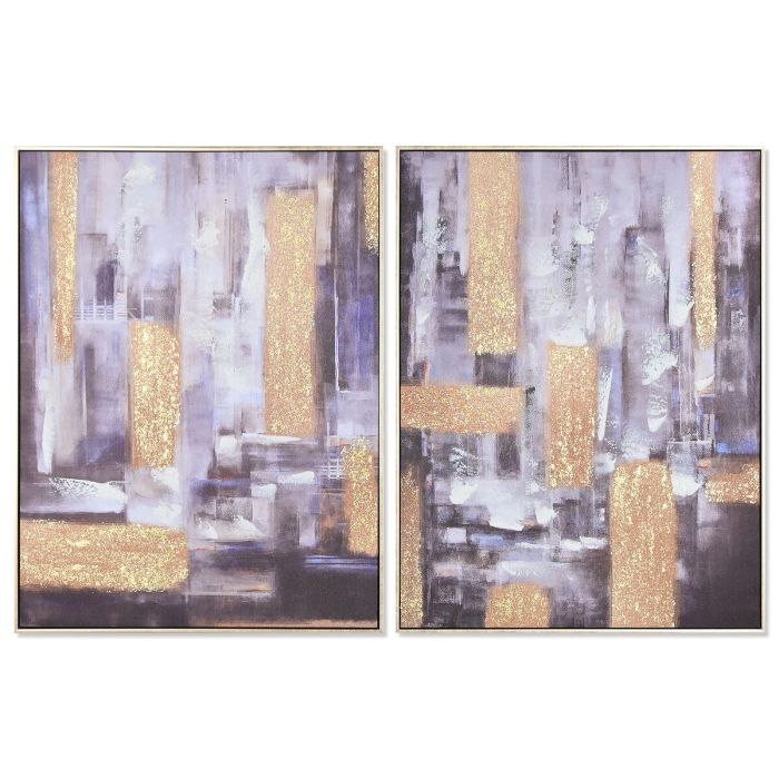 DKD Home Decor Cuadro Moderno Abstracto Hecho a Mano Lienzo PS Negro Dorado 82x62 cm Set 2 Unidades DKD Home Decor Cuadro Moderno Abstracto Hecho a Mano Lienzo PS Negro Dorado 82x62 cm Set 2 Unidades