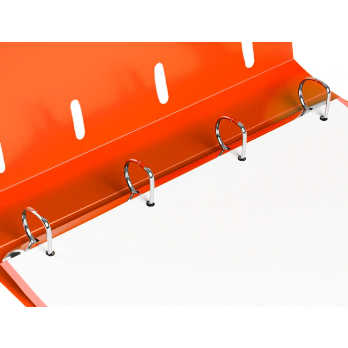 Liderpapel Carpeta con Recambio A4 Cuadro 5mm 100 Hojas 80g Polipropileno 4 Anillas 25mm Naranja 5