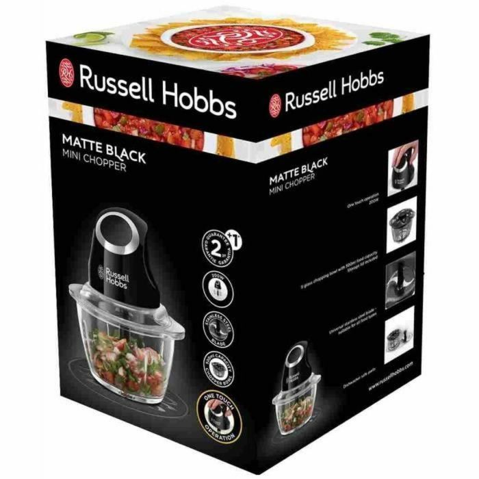 Mini Picadora - RUSSELL HOBBS - Desire 24662-56 - 200 W - Recipiente de cristal 1 L - Cuchillas de acero inoxidable - Negro mate 3