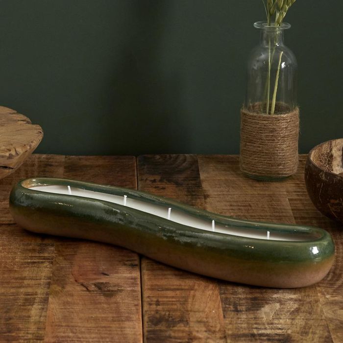 Home Deco Factory Vela Perfumada Natural 30x7 cm Cerámica Esmaltada 5 Mechas Colección Natural 1 Home Deco Factory Vela Perfumada Natural 30x7 cm Cerámica Esmaltada 5 Mechas Colección Natural 1