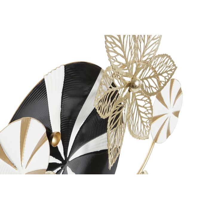 DKD Home Decor Decoración de Pared Moderna Metálica Negro y Dorado 62 x 61.6 x 9 cm 1