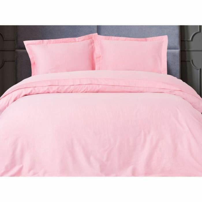 ASI8684283137831 Juego de Cama: Funda Nórdica 220x240 cm + 2 Fundas de Almohada 60x60 cm - 100% Algodón Satén - Rosa 1
