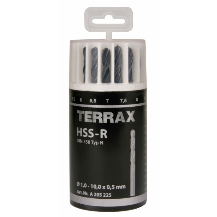 Set de brocas TERRAX Estuche DIN 338 19 piezas (10 Unidades) 1 Set de brocas TERRAX Estuche DIN 338 19 piezas (10 Unidades) 1