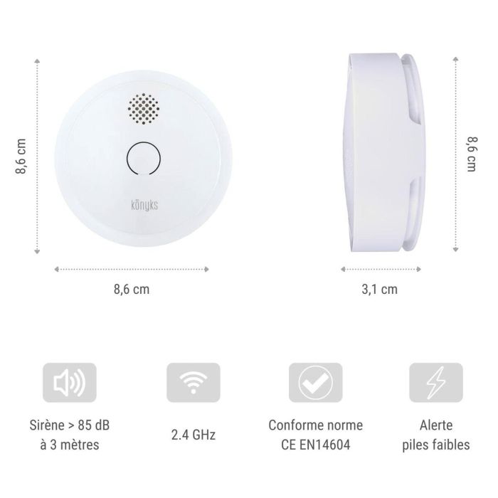 Konyks KON3770024338201 FireSafe 2 Detector de Humo Conectado con Notificaciones 1