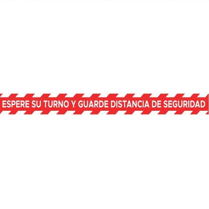 DUVER Señal Adhesiva Para Suelo 1000x1000 "Espere Su Turno Y Guarde Distancia De Seguridad"