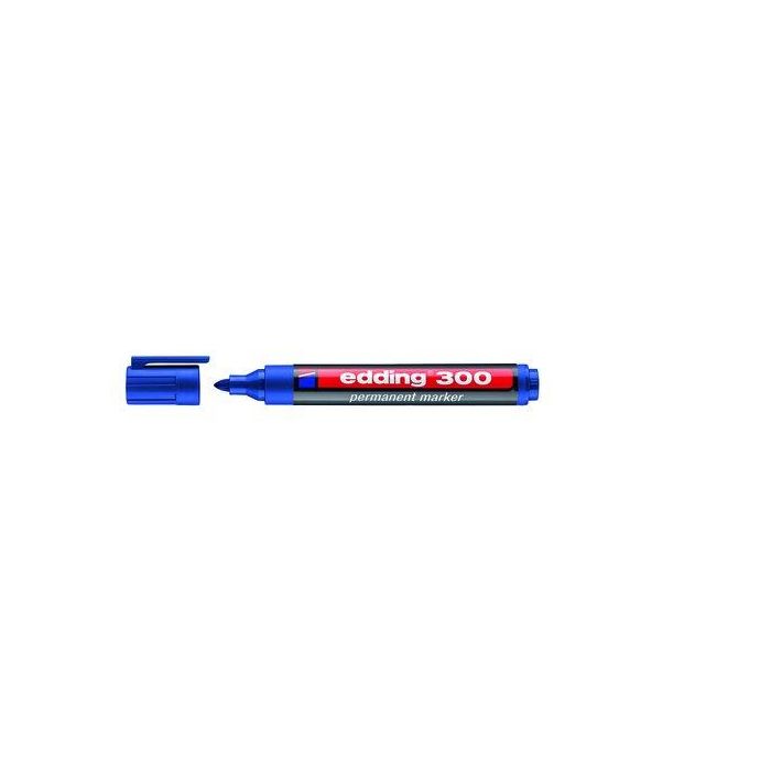 Edding Marcador Permanente 300 Azul - Caja de 10 Unidades (10 Unidades)