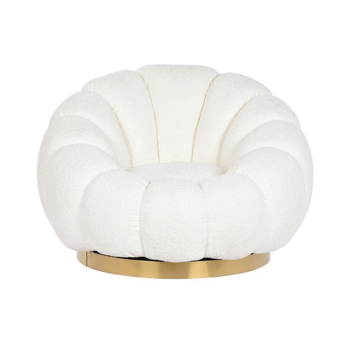 Sillon Moderno DKD Home Decor Blanco Dorado 97 x 69 x 98 cm 1