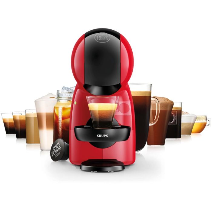 Krups KP 1A35 Piccolo XS Dolce Gusto Cafetera de Cápsulas, 1600W, 0.8L, Semiautomática, Rojo/Negro 2