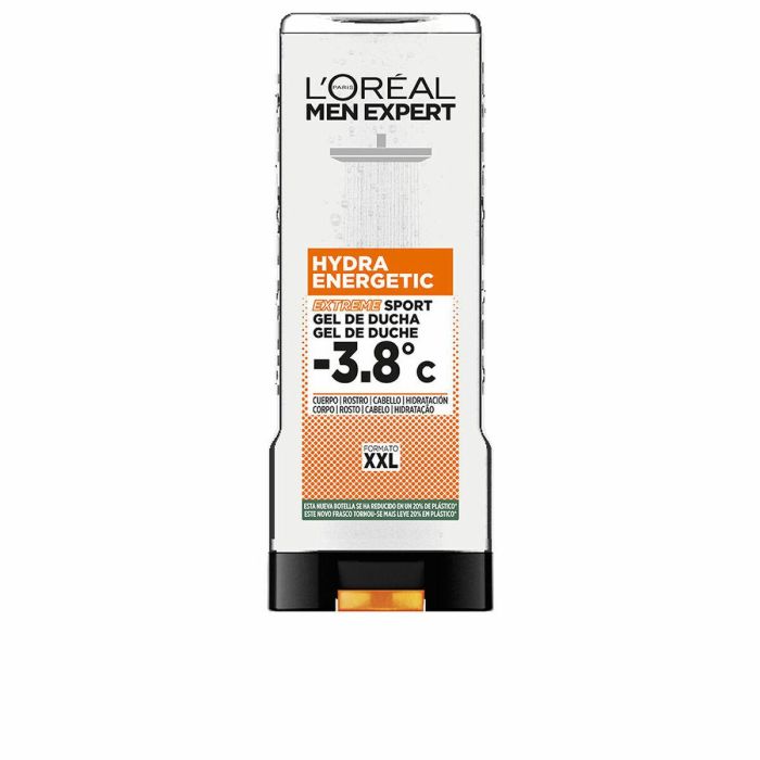 L'Oréal Paris Z70035159/1 MEN EXPERT Hydra Energetic Extreme Gel de Ducha 400 ml Hombre 3 en 1 Cara, Cuerpo y Cabello Refrescante