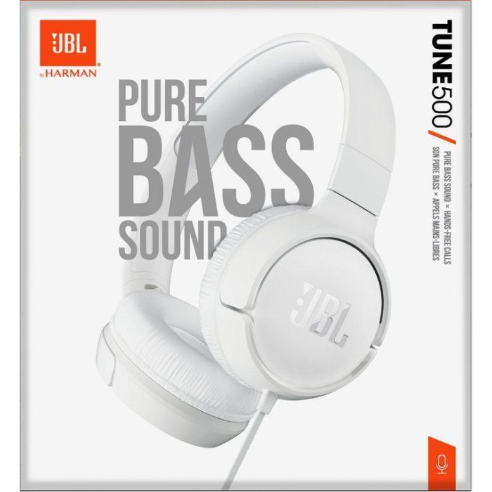 Auriculares JBL Tune 500/ con Micrófono/ Jack 3.5/ Blancos 12 Auriculares JBL Tune 500/ con Micrófono/ Jack 3.5/ Blancos 12