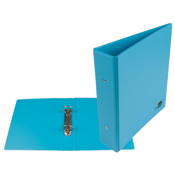 Carpeta De 2 Anillas 40 mm Redondas Liderpapel A5 Carton Forrado Pvc Azul 1