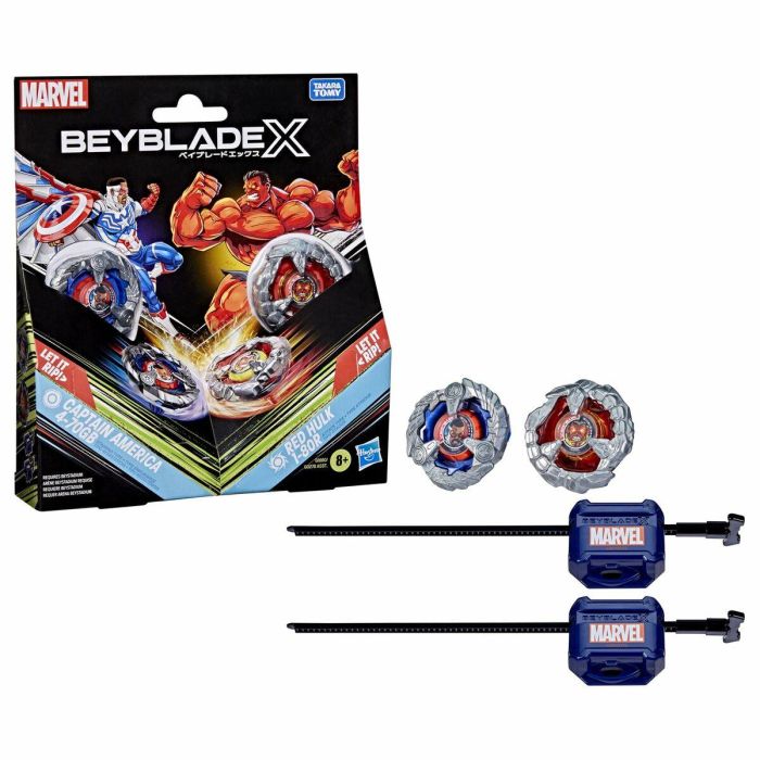 Beyblade X Multipack Top Capitán América 4-70 GB vs. Hulk Rojo 1-80 GB, a partir de 8 años 2 Beyblade X Multipack Top Capitán América 4-70 GB vs. Hulk Rojo 1-80 GB, a partir de 8 años 2