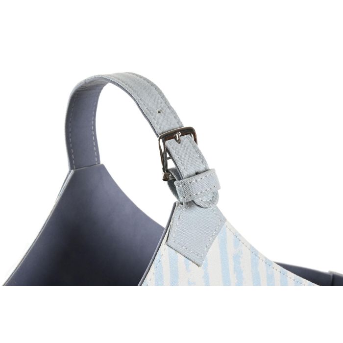 DKD Home Decor Revistero Mediterráneo Poliéster Azul Blanco 17x45x49 cm Colección Sea Breeze 1 DKD Home Decor Revistero Mediterráneo Poliéster Azul Blanco 17x45x49 cm Colección Sea Breeze 1