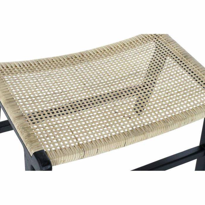 DKD Home Decor Descalzadora Boho Madera Teca y Ratán Negro Natural 47x65x40 cm Alto Asiento 39 cm 2 DKD Home Decor Descalzadora Boho Madera Teca y Ratán Negro Natural 47x65x40 cm Alto Asiento 39 cm 2