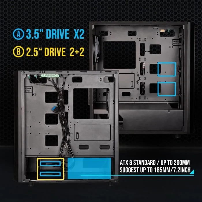 Bitfenix BIT1701162182818 Caja Torre Media ATX Negro Sabre Mesh 4