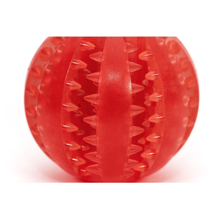 Gloria Pelota Dental TPR Resistente para Perros 6 cm - Limpieza Dientes, Anti-Sarro y Ansiedad con Ranuras para Premios 6