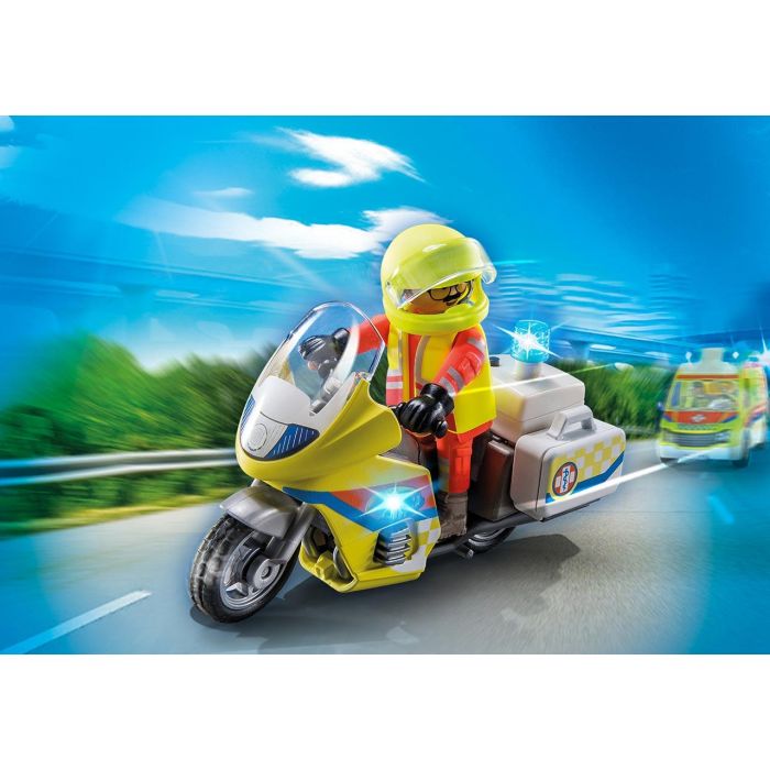Playmobil Moto De Emergencias Con Luz Intermitente 71205, Médico De Rescate Con Accesorios 2