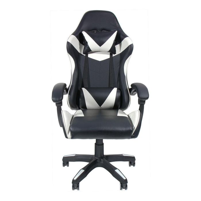 Edm Silla Gaming Ergonómica Negra y Blanca, Altura Regulable, Reclinable 90-135°, Soporte Lumbar, 150kg Máximo 1