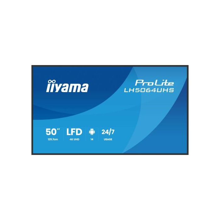 iiyama LH7564UHS-B1AG pantalla de señalización Pantalla plana para señalización digital 190,5 cm (75") Wifi 500 cd / m² 4K Ultra HD Negro Android 24/7 iiyama LH7564UHS-B1AG pantalla de señalización Pantalla plana para señalización digital 190,5 cm (75") Wifi 500 cd / m² 4K Ultra HD Negro Android 24/7