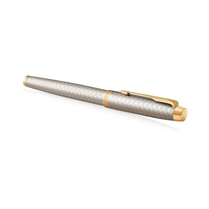 PARKER Füller IM Premium Warm Silver F Blau Geschenkbox 2 PARKER Füller IM Premium Warm Silver F Blau Geschenkbox 2