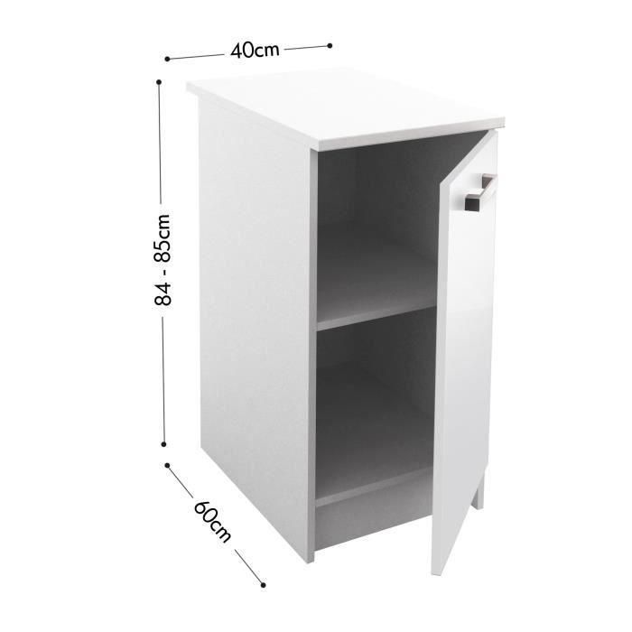START Mueble bajo de cocina L 40 cm - Blanco brillo 3 START Mueble bajo de cocina L 40 cm - Blanco brillo 3