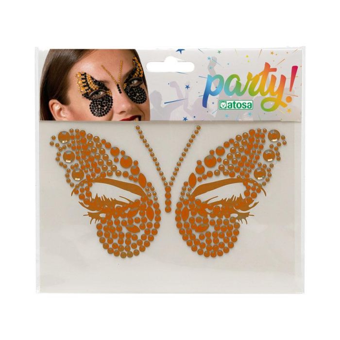 Joyas Faciales Adhesivas Mariposa Naranja 1