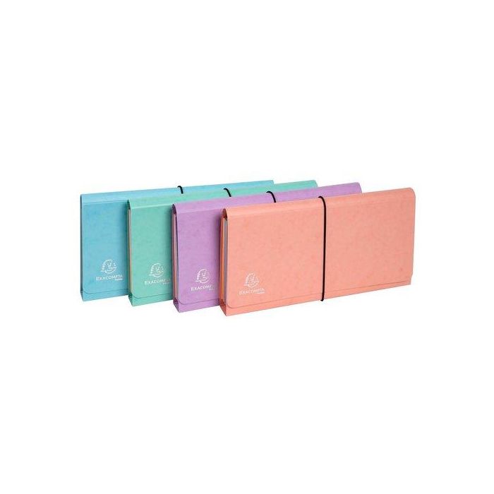 Carpeta Clasificadora Exacompta Aquarel Carton Forrado 6 Dptos. Con Gomas Y Solapas Surtido (4 Col.)