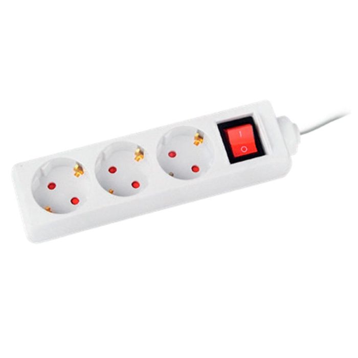Regleta Q-Connect 3 Tomas De Corriente Con Interruptor Longitud Cable 1,5 Mt Color Blanco 1 Regleta Q-Connect 3 Tomas De Corriente Con Interruptor Longitud Cable 1,5 Mt Color Blanco 1