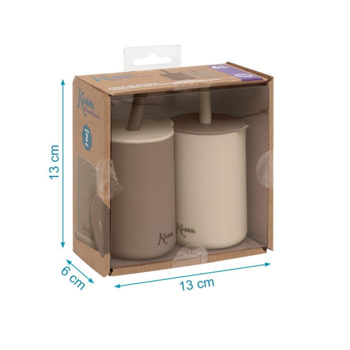 KioKids Vaso de Silicona Beige con Pajita y Tapa, 180 ml, +6 meses, Antiderrame, Apto Lavavajillas Microondas Congelador 4 KioKids Vaso de Silicona Beige con Pajita y Tapa, 180 ml, +6 meses, Antiderrame, Apto Lavavajillas Microondas Congelador 4