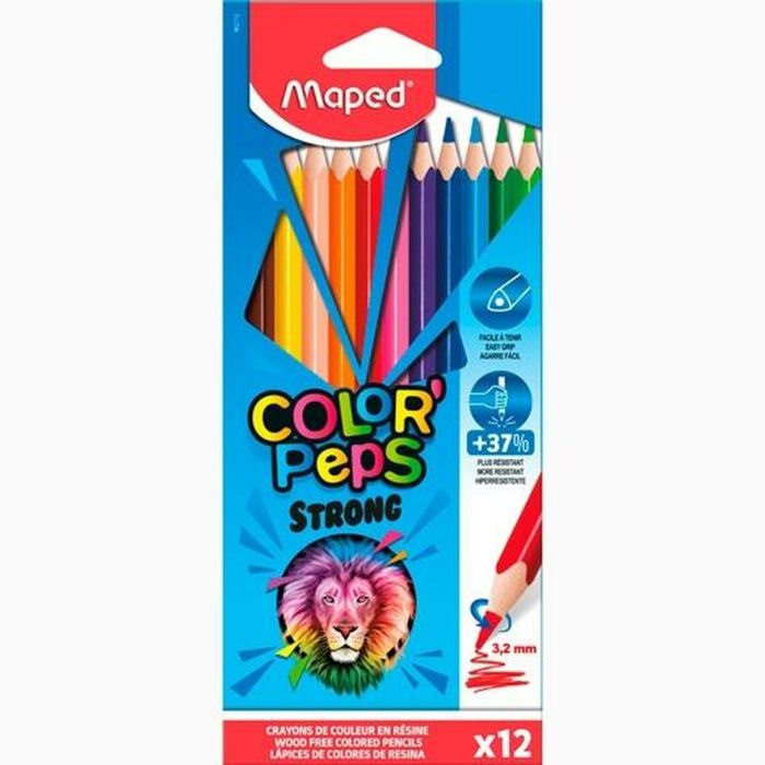 Lápices de colores Maped Color' Peps Strong Multicolor 12 Piezas (12 Unidades) 1 Lápices de colores Maped Color' Peps Strong Multicolor 12 Piezas (12 Unidades) 1