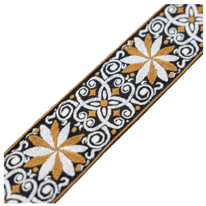 Correa Levy'S Vintage Hootenanny Series 2" Con Soporte Para Púas - Amarillo Y Blanco Levys 1