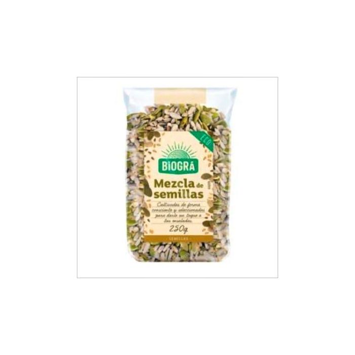 BIOGRA Mezcla de Semillas Bio 250g para Ensaladas | Fuente de Fibra, Sin Sal, Bajo en Grasa, Vegano