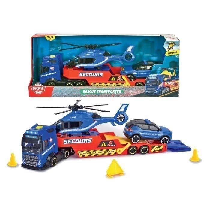 Dickie SMOB203717005002 Camión transportador de 40 cm con helicóptero y vehículo de gendarmería para 3+ años Dickie SMOB203717005002 Camión transportador de 40 cm con helicóptero y vehículo de gendarmería para 3+ años