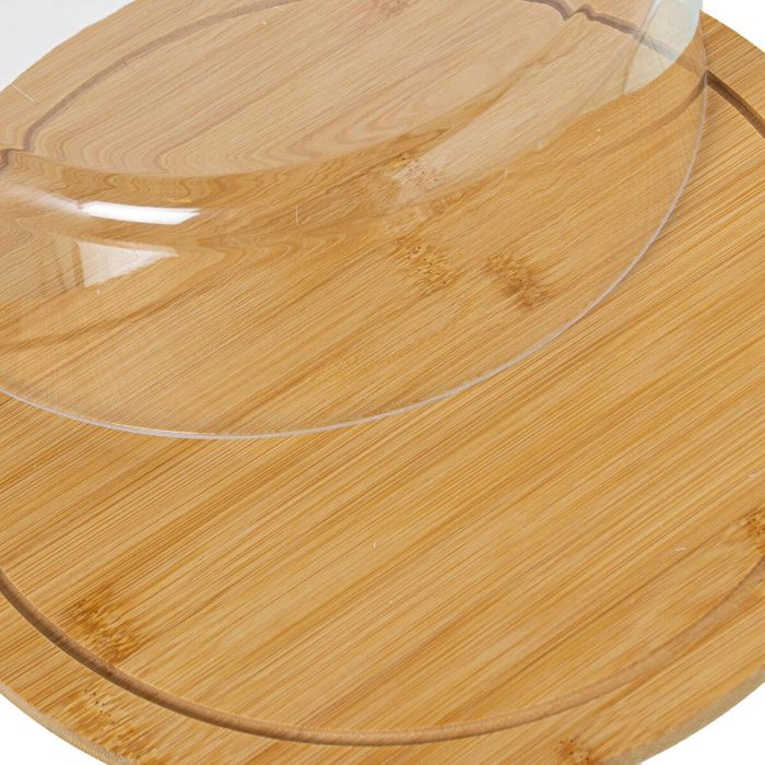 Plato para Queso Alexandra House Living Marrón Madera 29 x 9 x 29 cm 4