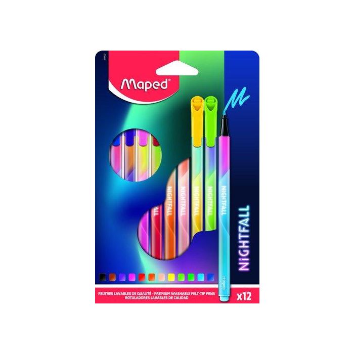 Rotulador Maped Nightfall Estuche 12