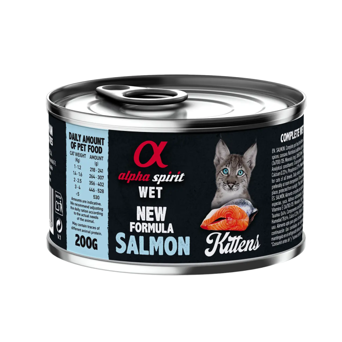 Alpha Spirit Spirit Feline Kitten Salmon Lata Caja 6x200 gr