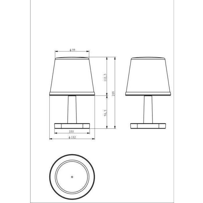 Lámpara de mesa solar GALIX G4410 - 25 lúmenes - Al. 20 cm 2 Lámpara de mesa solar GALIX G4410 - 25 lúmenes - Al. 20 cm 2
