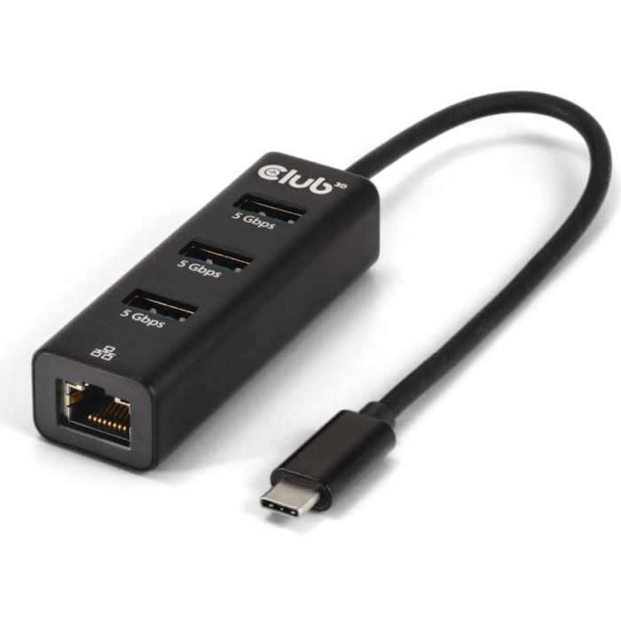 Club3D CSV-1549 - Hub USB Tipo-C a 3x USB 3.2 Gen 1 (Tipo-A) y RJ-45 Gigabit Ethernet 5Gbps Negro 1 Club3D CSV-1549 - Hub USB Tipo-C a 3x USB 3.2 Gen 1 (Tipo-A) y RJ-45 Gigabit Ethernet 5Gbps Negro 1