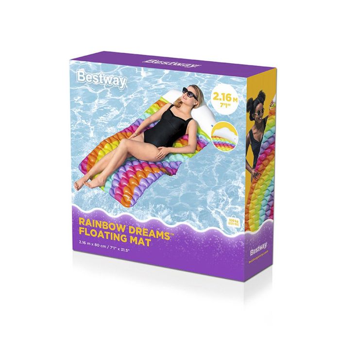 Bestway Colchoneta Hinchable Arcoiris 216x80 cm Playa y Piscina 44107 2 Bestway Colchoneta Hinchable Arcoiris 216x80 cm Playa y Piscina 44107 2
