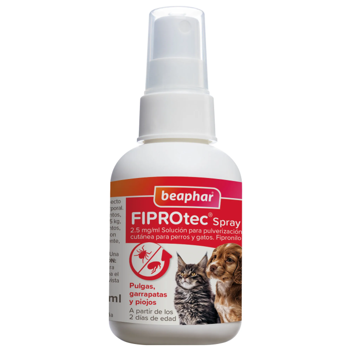 Beaphar Fiprotec Spray Antiparasitario para Perros y Gatos 100 mL