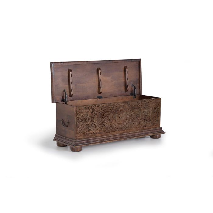 Giner y Colomer Baúl Madera de Mango Marrón Bicolor 45x116x40 cm 2