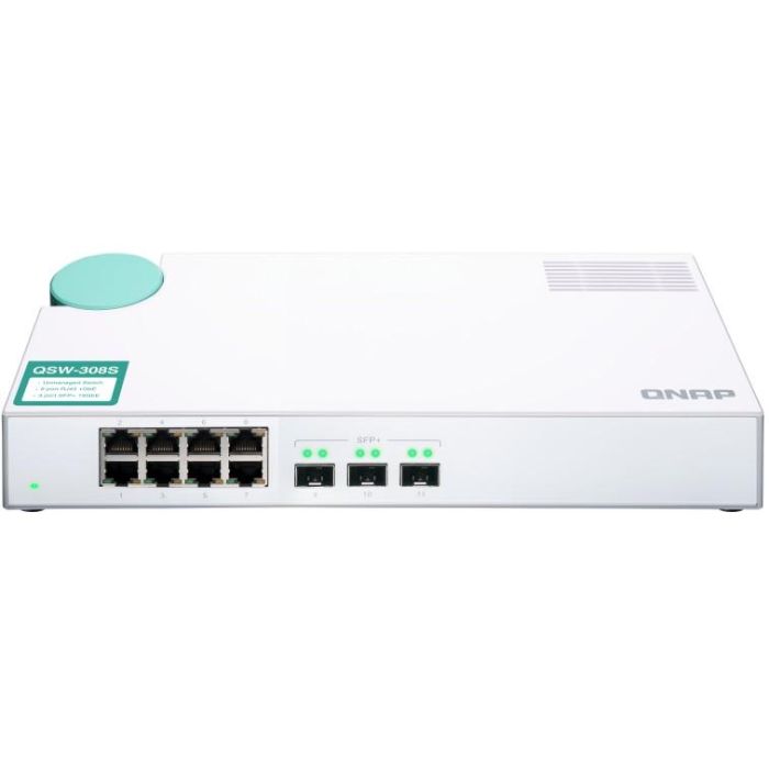 QNAP QSW-308S Switch No Administrado 8 Puertos Gigabit Ethernet + 3 Ranuras SFP+ 10G 7 QNAP QSW-308S Switch No Administrado 8 Puertos Gigabit Ethernet + 3 Ranuras SFP+ 10G 7