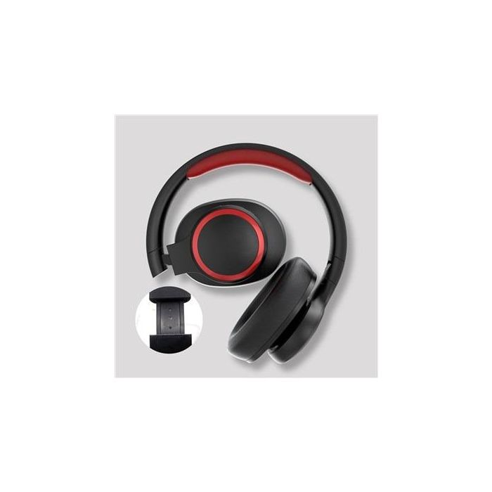 Elbe ABT-B26-N Auriculares de Diadema Bluetooth Plegable con Micrófono, Radio FM y Cable Aux-in, Negro/Rojo 9 Elbe ABT-B26-N Auriculares de Diadema Bluetooth Plegable con Micrófono, Radio FM y Cable Aux-in, Negro/Rojo 9