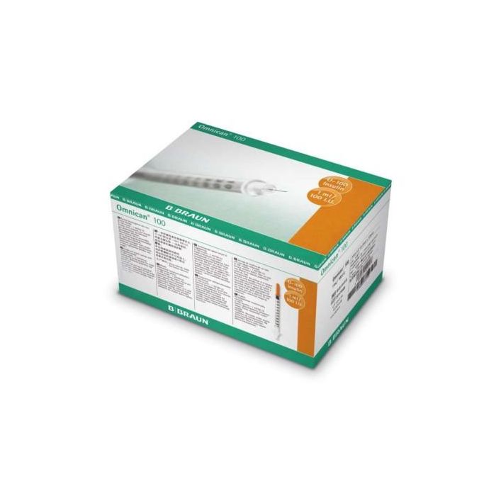 B. Braun Jeringa Omnican para Insulina 50Ui, 0.3x8 mm, 100 unidades B. Braun Jeringa Omnican para Insulina 50Ui, 0.3x8 mm, 100 unidades