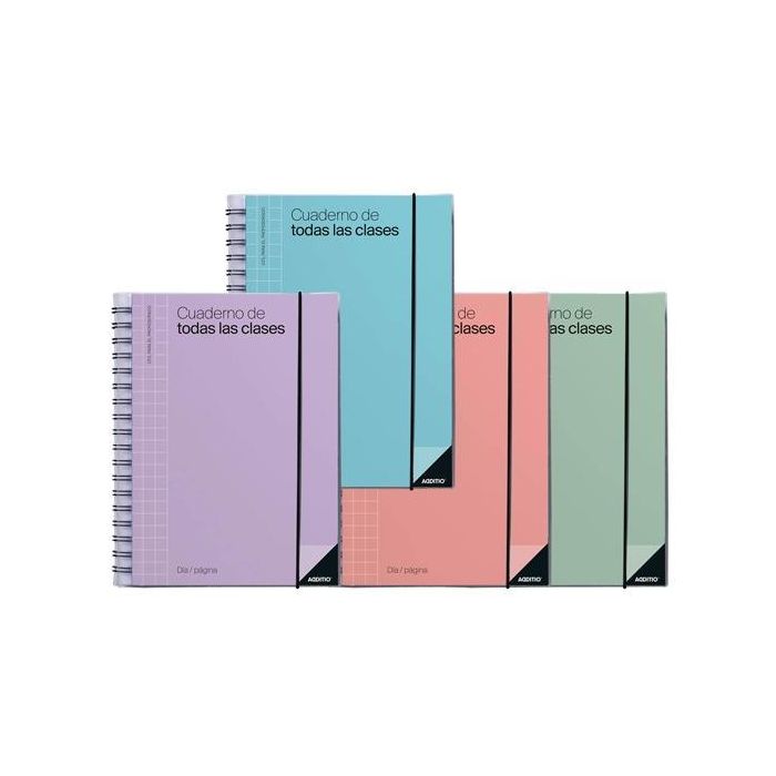 Additio Cuaderno Profesorado Espiral Doble 256 Páginas PVC, Colores Surtidos - Evaluación Continua Additio Cuaderno Profesorado Espiral Doble 256 Páginas PVC, Colores Surtidos - Evaluación Continua