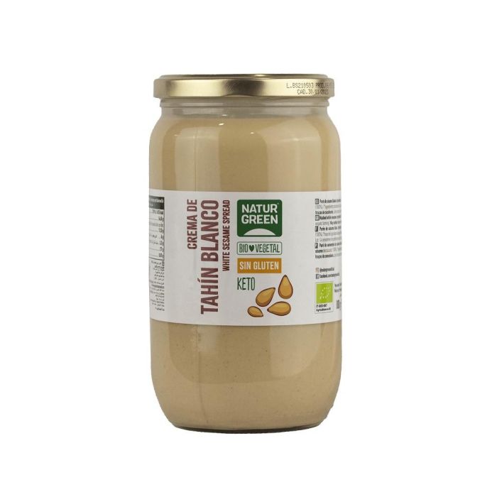 NATURGREEN Tahin Blanco Crudo Bio 800g – 100% Sésamo Descascarillado Ecológico, Sin Gluten y Sin Lactosa