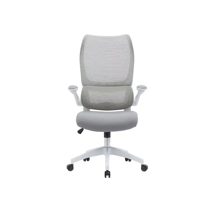 Q-connect Silla Oficina Catania Malla Respaldo Transpirable Altura Ajustable Ruedas Premium Color Gris Blanco 2