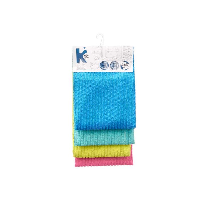 Set 4 Paños Microfibra 180 gr Arte Regal 15x31x5 cm - Azul, Rosa, Verde, Azul Turquesa (24 Unidades) 2
