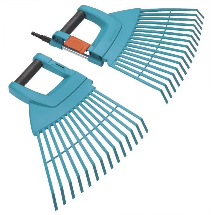 Gardena Escoba de Jardín XXL combisystem 2 en 1 | Rastrillo de Césped Separable y Plegable para Recoger Desechos 2