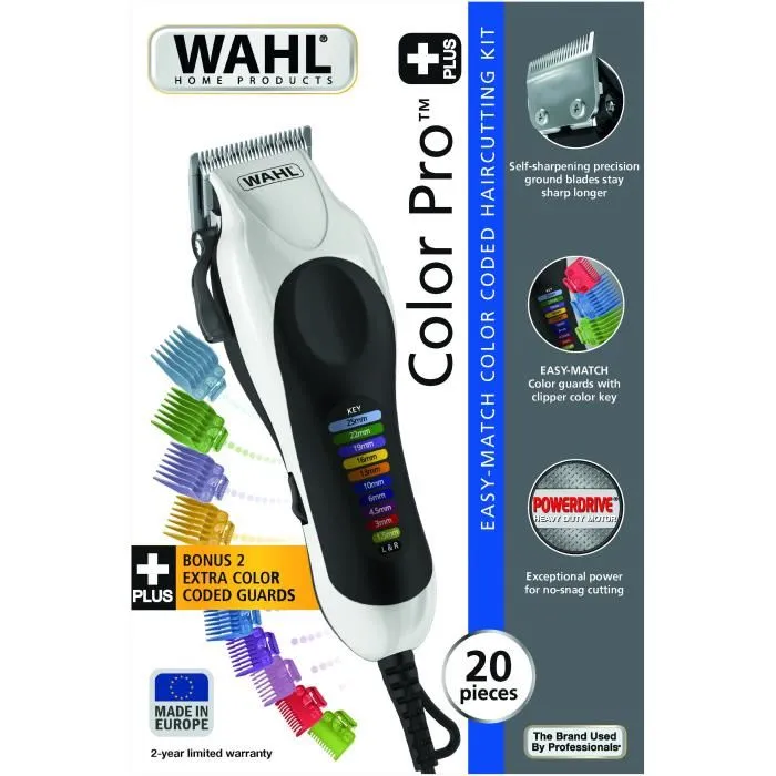Wahl 20104-0460 Cortapelos Color Pro Plus, Corte de Precisión 3-25mm, Cuchillas de Acero Autoafilado, Motor Potente, Sistema Power Drive 2 Wahl 20104-0460 Cortapelos Color Pro Plus, Corte de Precisión 3-25mm, Cuchillas de Acero Autoafilado, Motor Potente, Sistema Power Drive 2